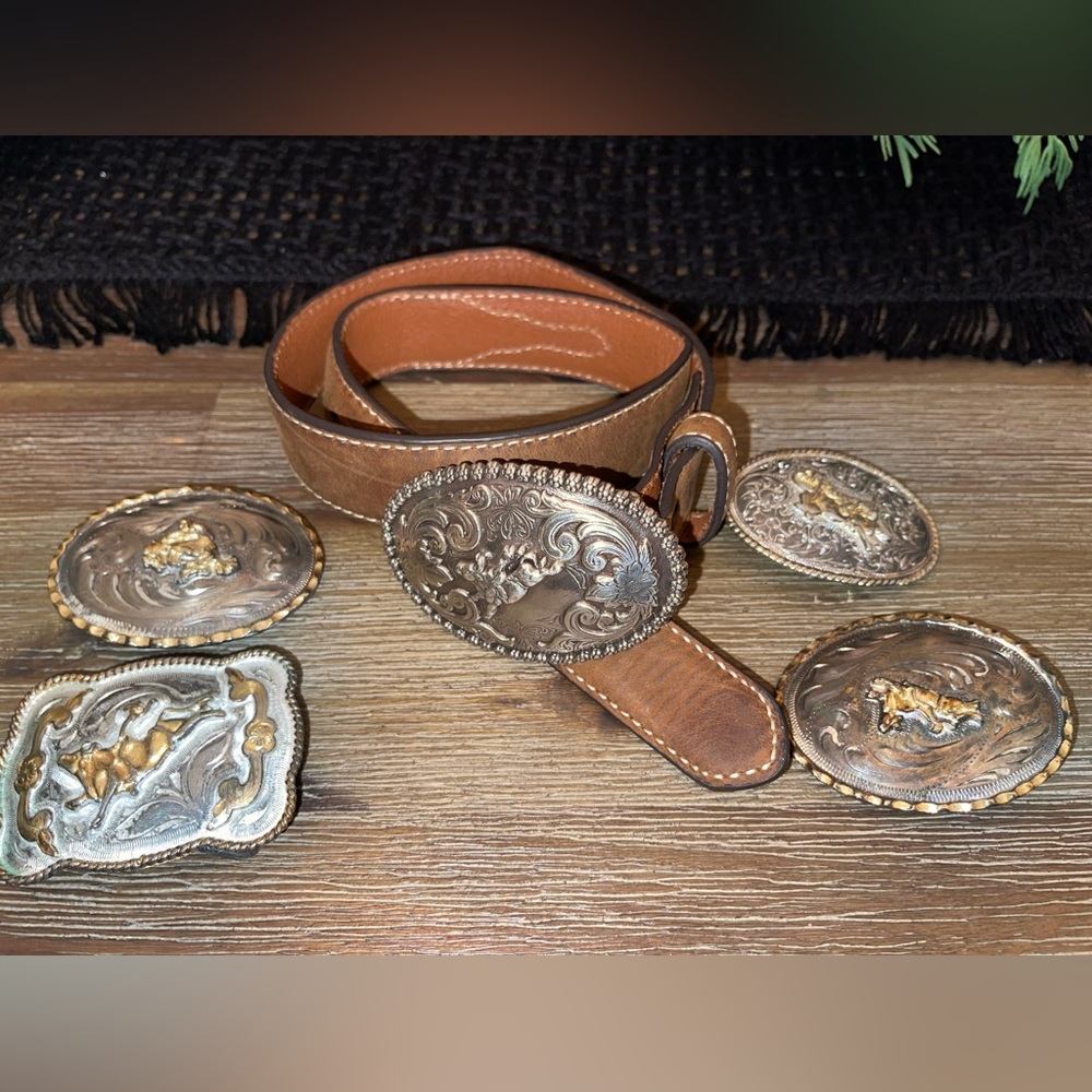 Nocona Young Cowboy/girl Belt With Nocona Buckle & Buckle Bundle Mexico & Taiwan